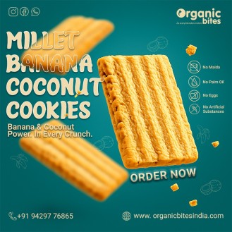 Millet Cookies | Banana Coconut Cookies | Jowar | No Maida | Desi Cow Ghee