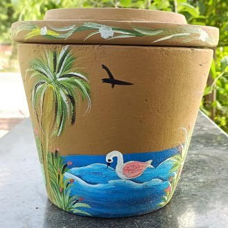 Eco Friendly Pot 1pc | Hand Painted | Cow Dung 