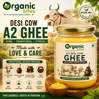 Desi Gir Cow Bilona Ghee 1 LTR | Organic Bites |Traditional Method Desi Gir Cow Bilona Ghee 1 LTR | Organic Bites |Traditional Method